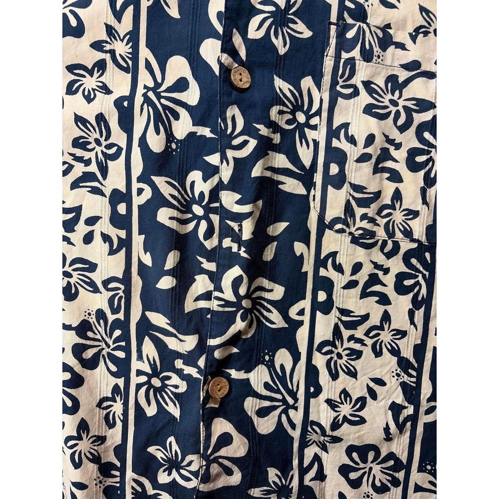 O'Neill Button Down Shirt Mens Large Blue Floral Hawaiian Short Sleeve Tropical - Picture 3 of 7